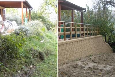 Realizzazione muro contenitivo con staccionata